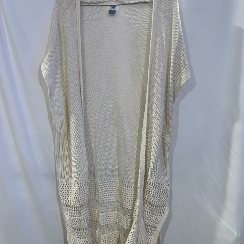 Old Navy Cream Cardigan with Crochet Detailing
